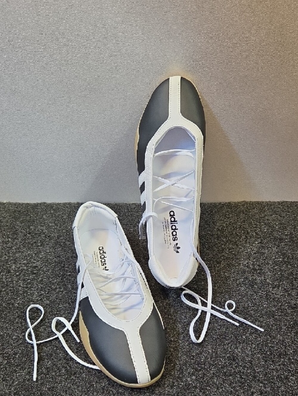adidas Women’s Black and White Vintage-Inspired Lace-Up Sneakers - Picture 3 of 10